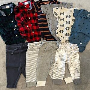 EUC 6-12M Baby Bundle in Woodland Prints - Gap, Burt’s Bees, Gerber, & More